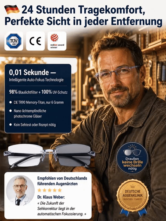 💥💥【1+1 gratis】50 Jahren Garantie, Smart Zoom Blaulichtschutz HD-Lesebrille