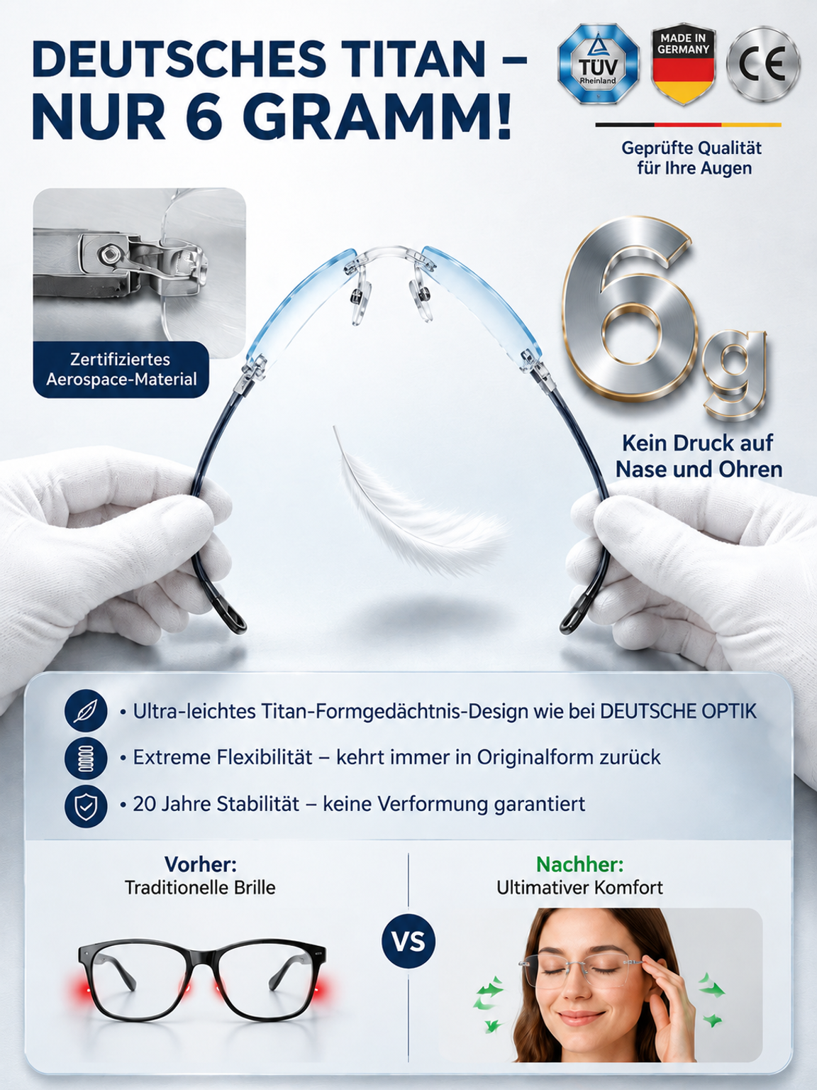 💥💥【1+1 gratis】50 Jahren Garantie, Smart Zoom Blaulichtschutz HD-Lesebrille