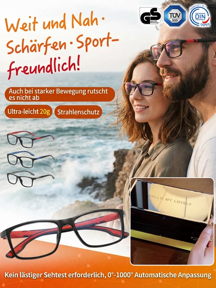 Intelligente HD-Lesebrille mit doppeltem Licht und Blaulichtschutz für die Augenpflege