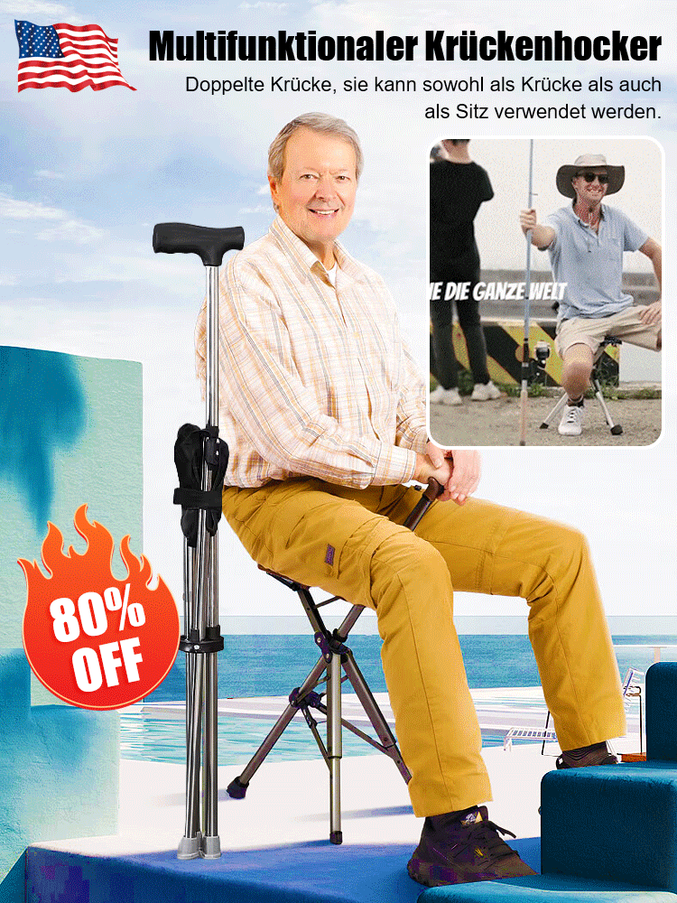 🆕✅Klappbarer Krückenstuhl für den Außenbereich, Ultraleicht & tragbar!