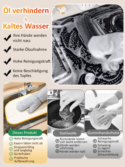 Geschirrspülhandschuhe aus verdicktem Silberdraht