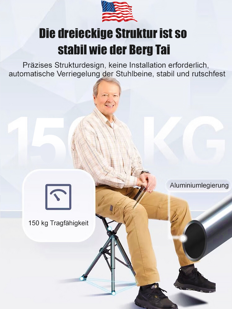 🆕✅Klappbarer Krückenstuhl für den Außenbereich, Ultraleicht & tragbar!