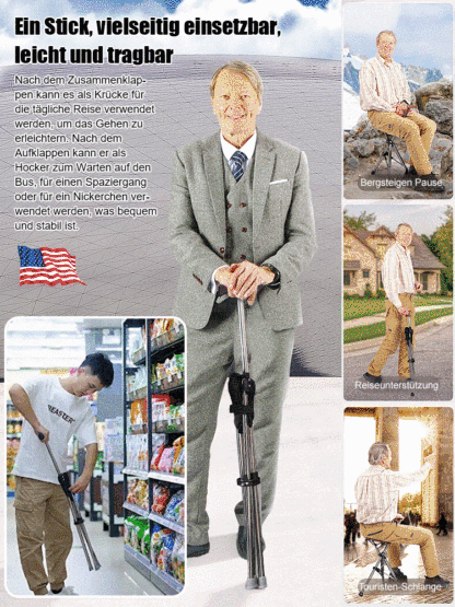 🆕✅Klappbarer Krückenstuhl für den Außenbereich, Ultraleicht & tragbar!