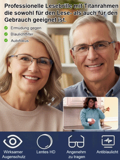 Lesebrille mit Titanfassung und Bifokalgläsern