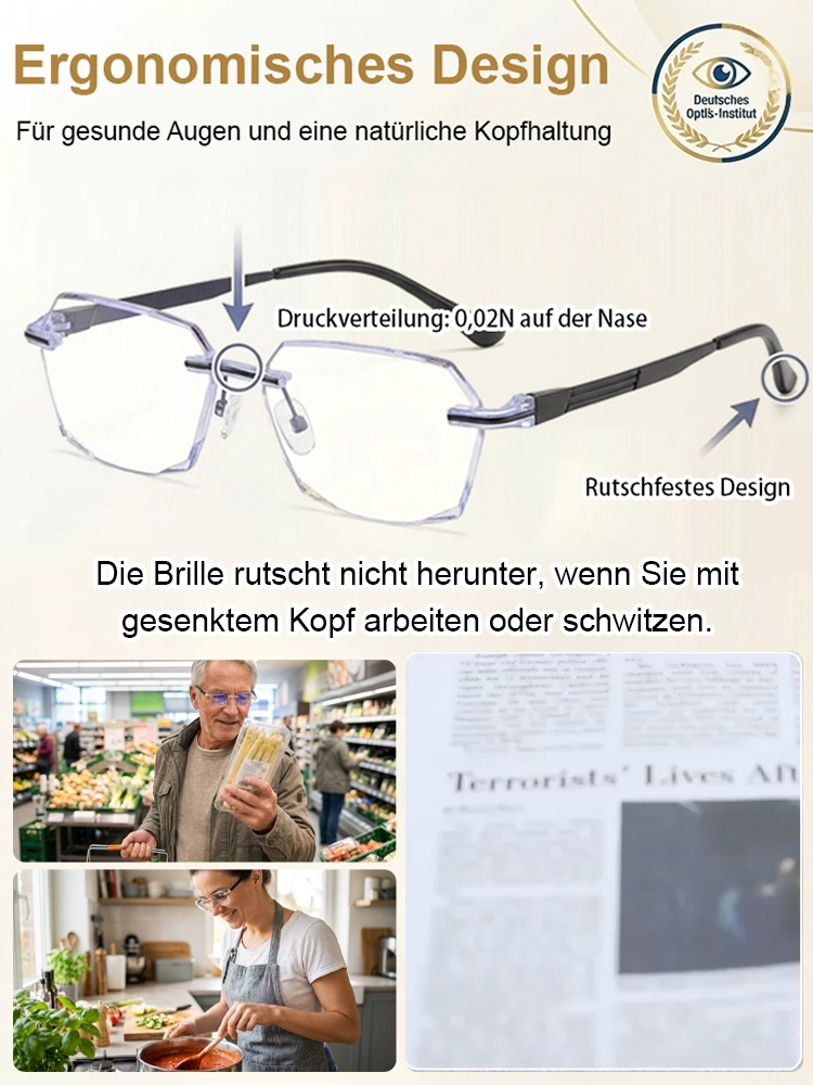 Blaulichtfilter Anti-Ermüdung ultraleichte Großrahmen-Zoom-Lesebrille
