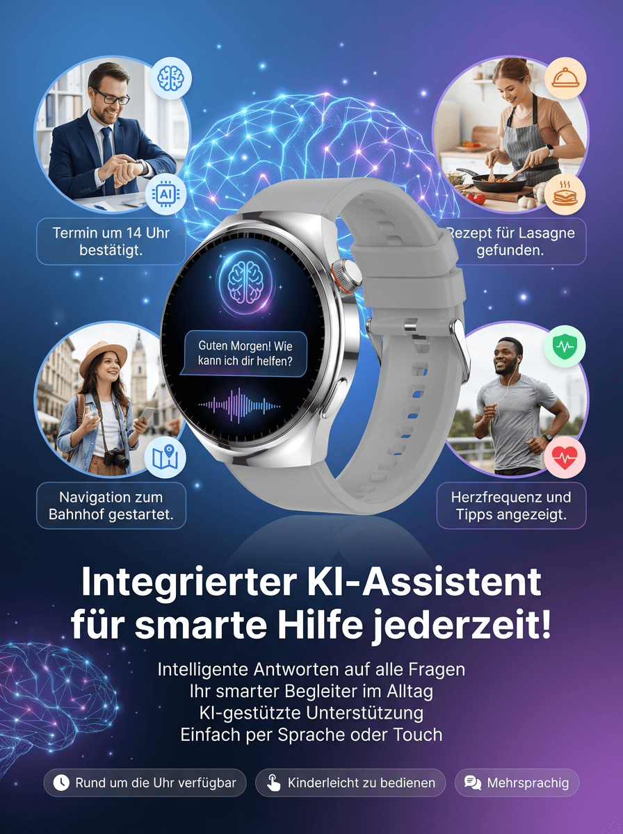 ⌚✅【Nur 90% Rabatt】Gesundheits Smartwatch mit Stahlband