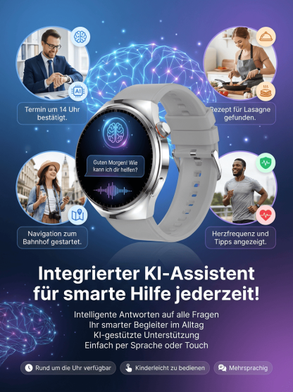 ⌚✅【Nur 90% Rabatt】Gesundheits Smartwatch mit Stahlband