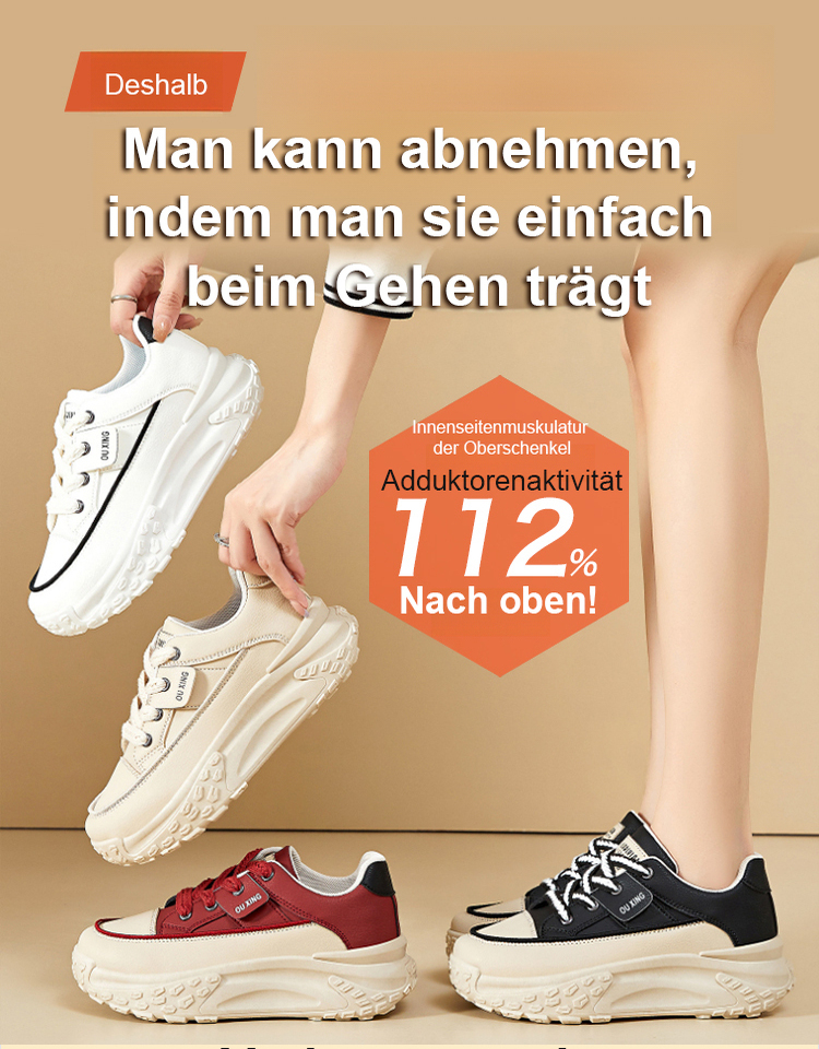 👩‍⚕️👍【Mit Medizin-Experten entwickelt】Damen-Fitness-Schuhe mit dicker Sohle zur Fettverbrennung