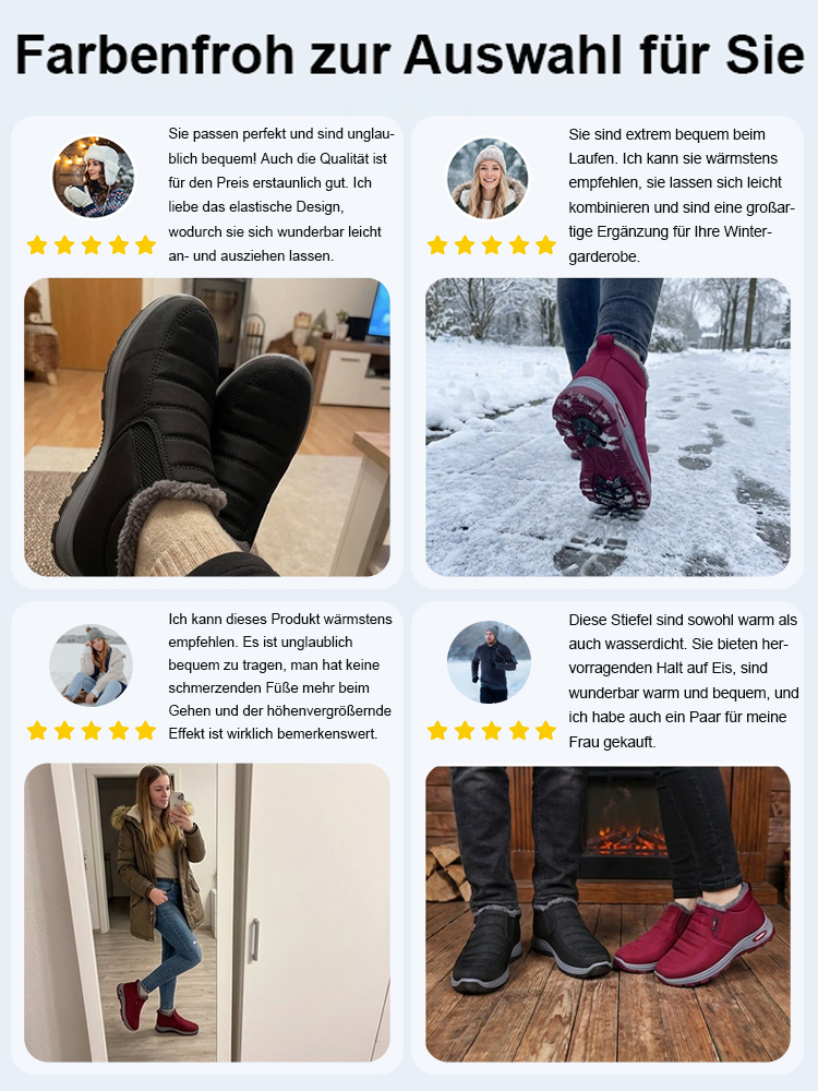 Gefütterte Schuhe für Männer und Frauen, die warm halten.