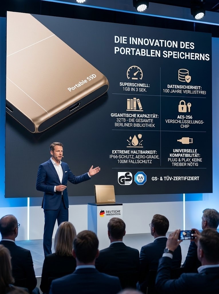 ✨✅32TB High-Speed Portable SSD – Titan-Gehäuse, 3GB/s Speed, für Smartphone & PC！