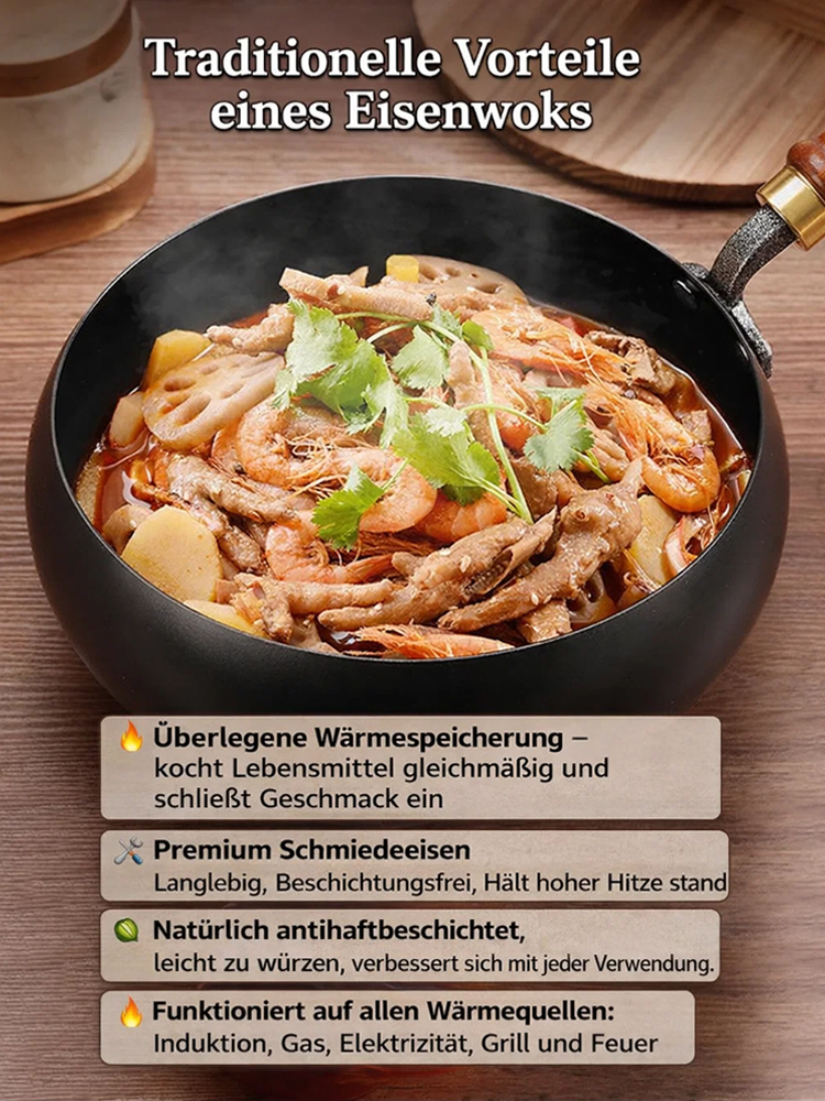 👍✅ 0% Chemie, ewige Antihaft-Wirkung: Der ultraleichte Premium-Wok für ein Leben lang!