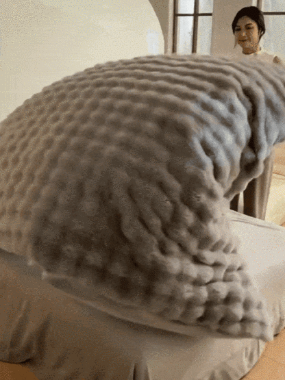 Luxuriöse doppelseitige Decke aus dickem Kaninchenpelz