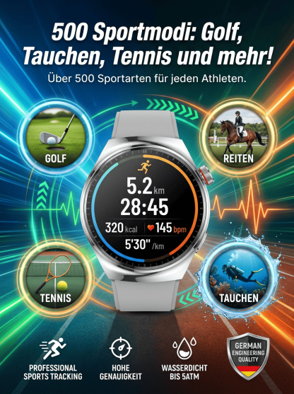 ⌚✅【Nur 90% Rabatt】Gesundheits Smartwatch mit Stahlband
