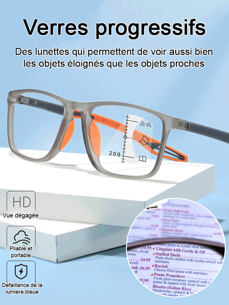 【✨️Réglage intelligent -7,00D à +7,00D】Lunettes anti-lumière bleue légères pour la presbytie