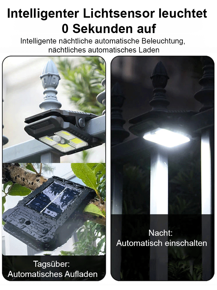Intelligente, bewegungsaktivierte Solar-Clip-On-Leuchte