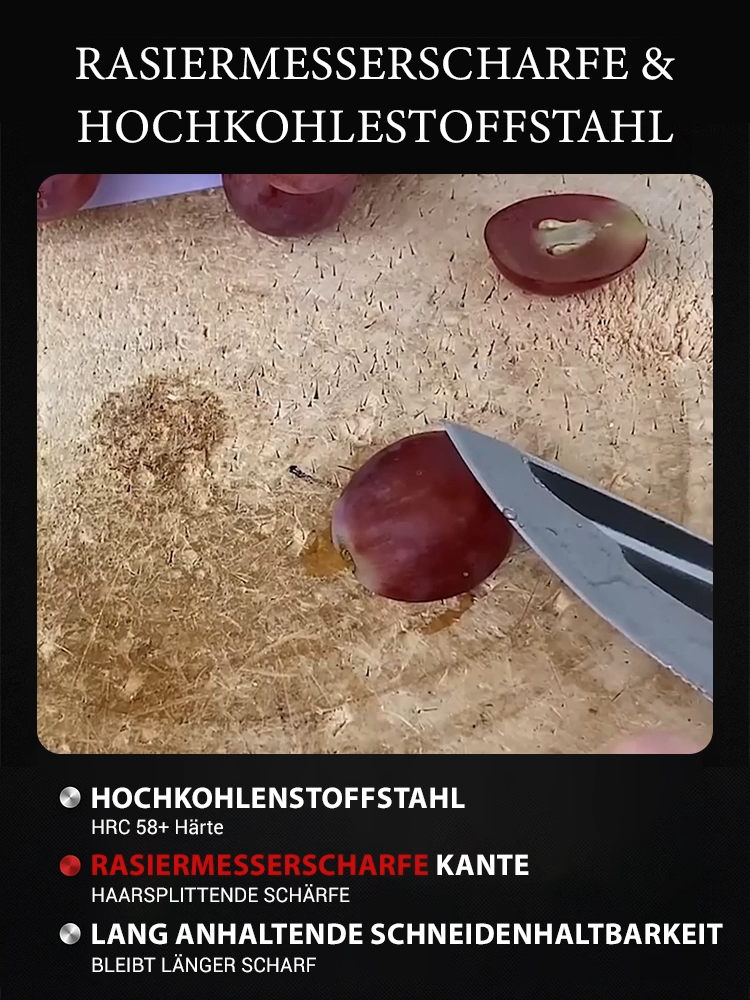 ThyssenKrupp Profi-Messer – 60x Geschmiedet, Walnuss-Griff &Nano-Laser-Schliff