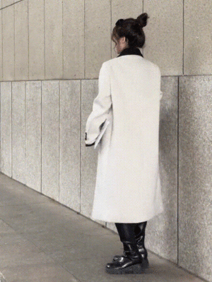 럭셔리 여성용 미디롱 코트 