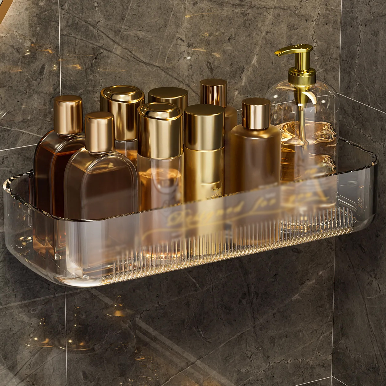 家用衛浴防潮壁掛置物架 加高免打孔盥洗用品收納架 瀝水架