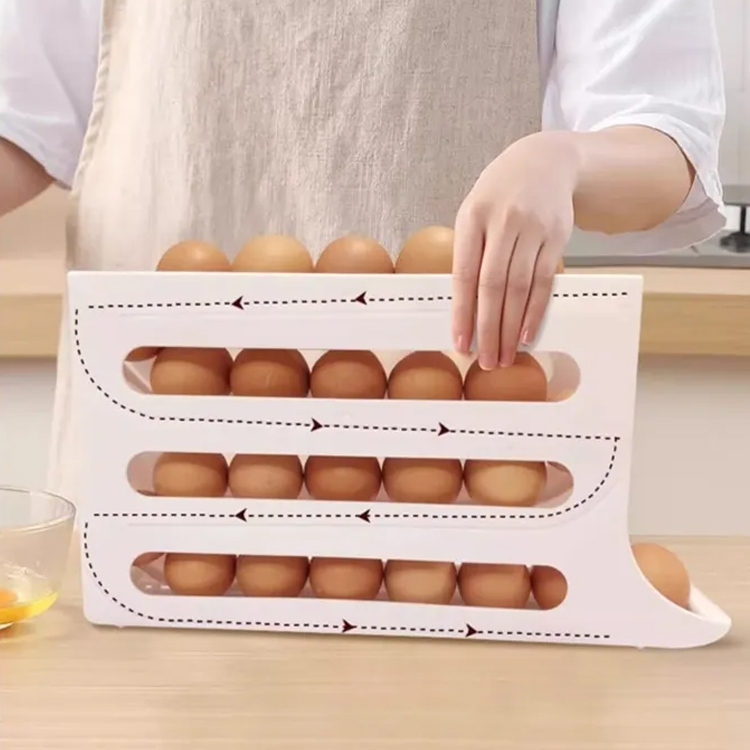 溜滑梯雞蛋收納盒冰箱側門收納盒滾蛋食品級雞蛋架托自動滾蛋雞蛋盒