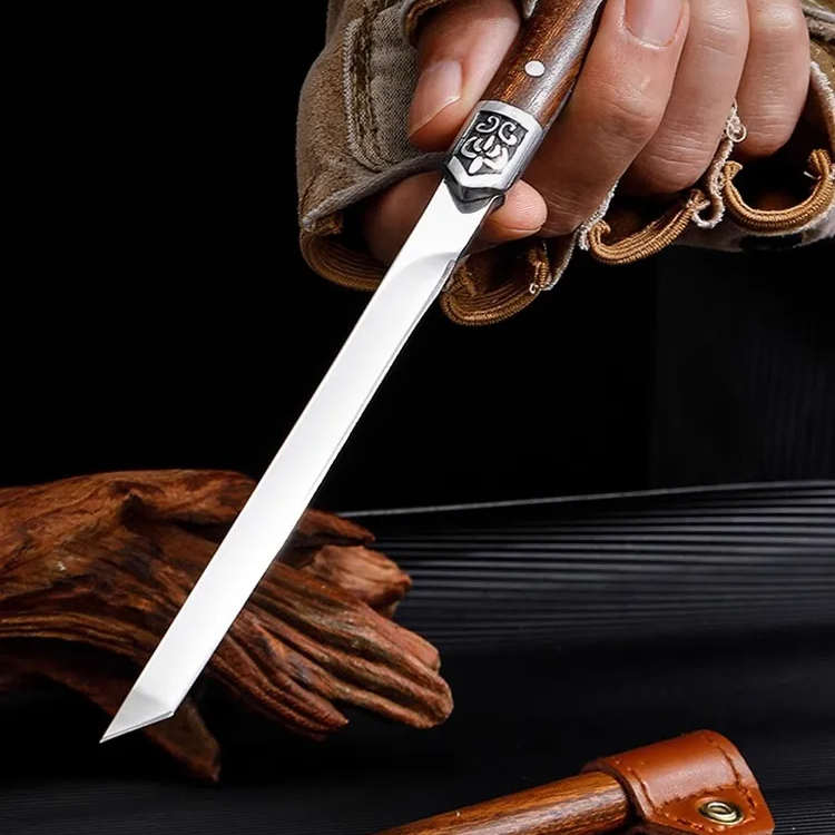 神筆小刀水果刀戶外便攜小直刀燒烤吃肉刀多功能隨身手把肉刀