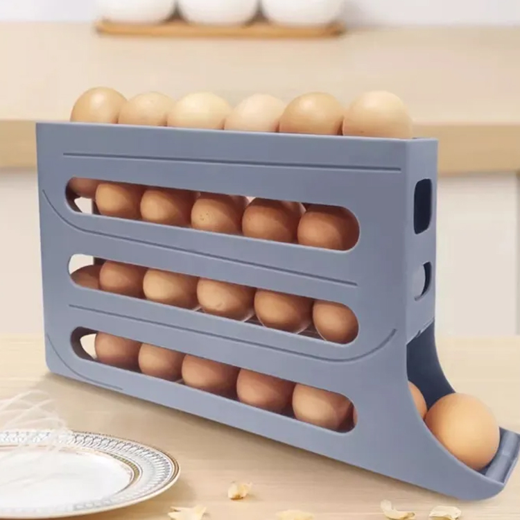 溜滑梯雞蛋收納盒冰箱側門收納盒滾蛋食品級雞蛋架托自動滾蛋雞蛋盒