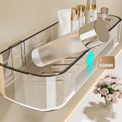 家用衛浴防潮壁掛置物架 加高免打孔盥洗用品收納架 瀝水架