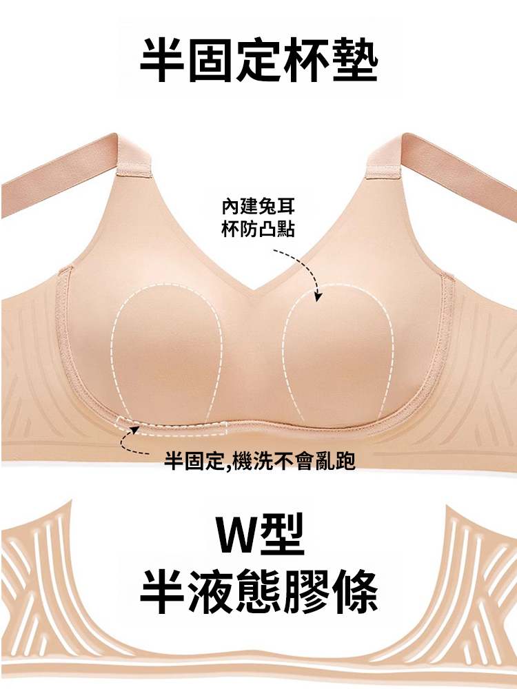 大胸顯小收副乳防下垂無痕內衣女