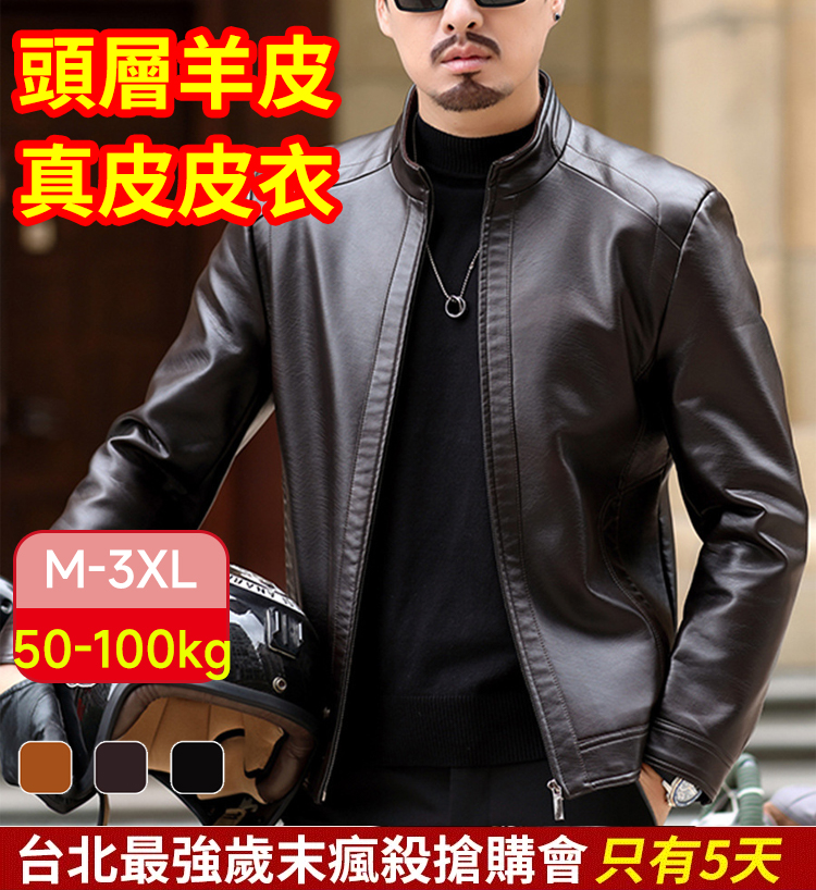 爆款男士高端立領皮衣