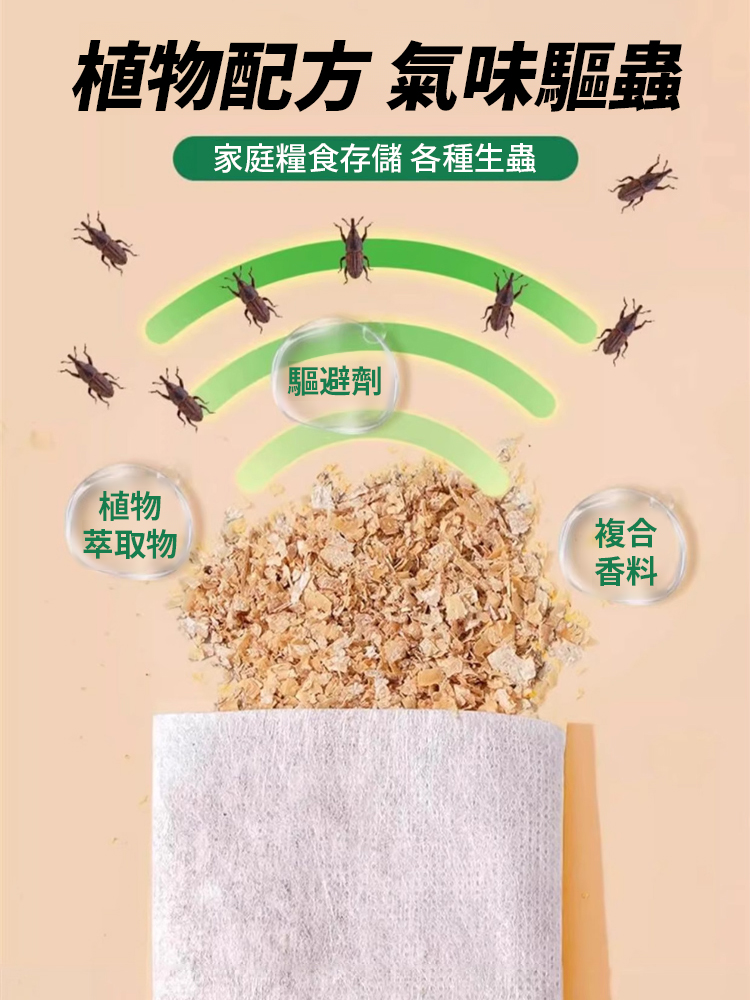 【對人糧無害】糧蟲淨家用糧食防蟲包