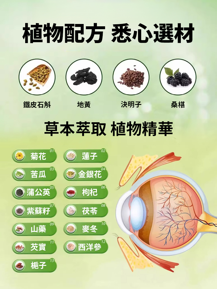 【專治眼部不適】石斛地黃桑椹片