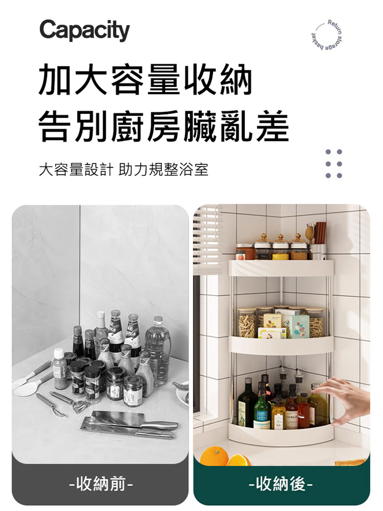 廚房多層轉角收納架