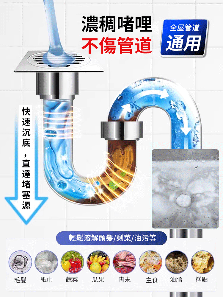 【強力疏通即可見效】濃縮管道疏通劑