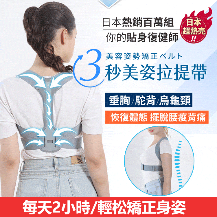 【 日本熱銷百萬组 】 你的貼身復健師 , 3秒美姿拉提帶 !!