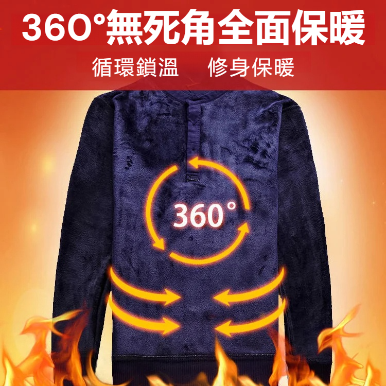 一體絨翻領假兩件上衣