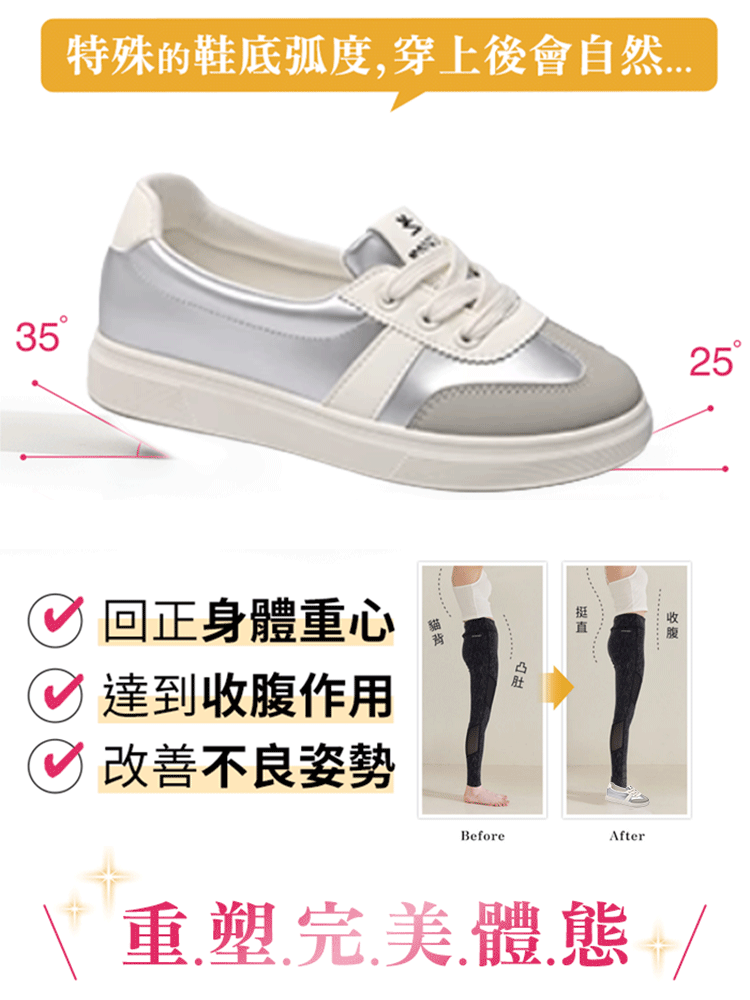 【平底舒適增高】新款軟底平底增高鞋