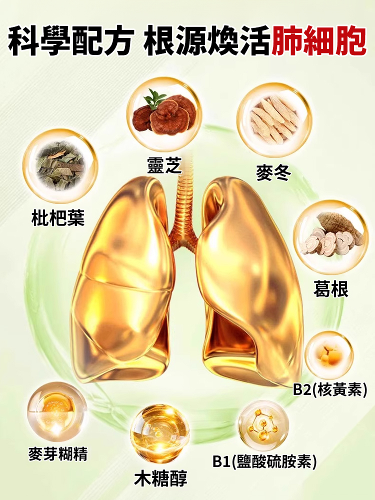 【清肺止咳】純植物藥材靈芝麥冬片