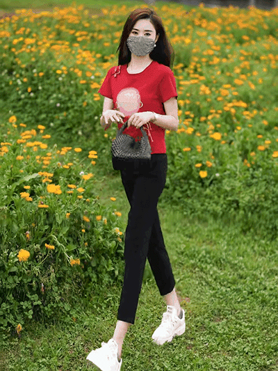 顯瘦遮肉薄款煙管褲女