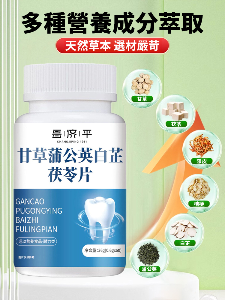 【專治牙鬆動】甘草蒲公英白芷茯苓片