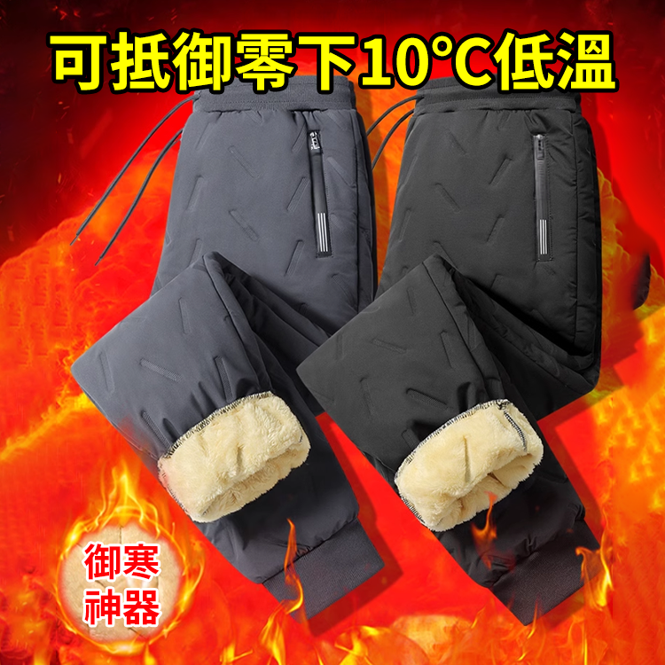 【反季清倉】男女同款加絨加厚羊羔絨休閒褲