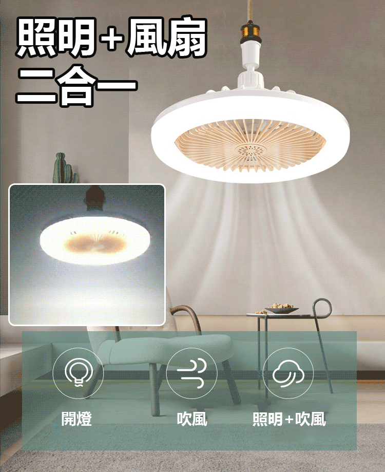 照明風扇二合一兩用節能燈