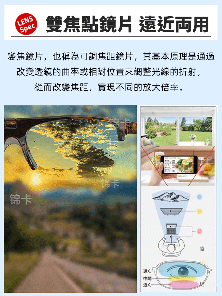 時尚翻蓋防藍光智慧變焦老花眼鏡