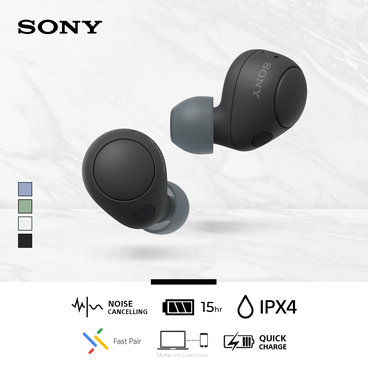 Sony Headphone Noise Cancelling Nirkabel WF-C700N