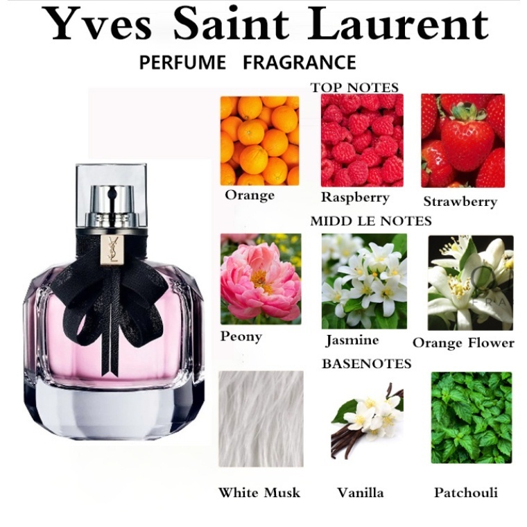 【Diimpor dari Prancis 100% Original】YSL Yves Saint Laurent Mon Paris Eau De Perfume Semprot 90ML