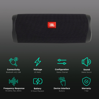【Impor dari Amerika 100% Ori】JBL Flip 5 Speaker Portabel Nirkabel Bluetooth