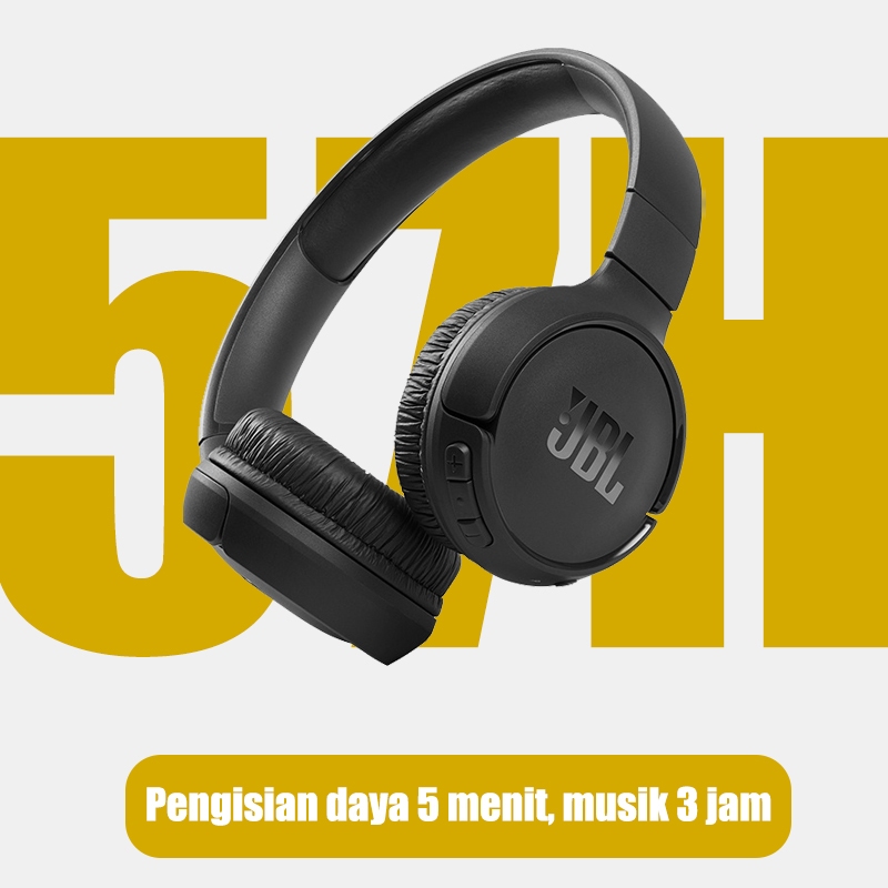 【Impor dari Amerika 100% Ori】 JBL Tune 510BT Wireless On-Ear Headphones with Purebass Sound