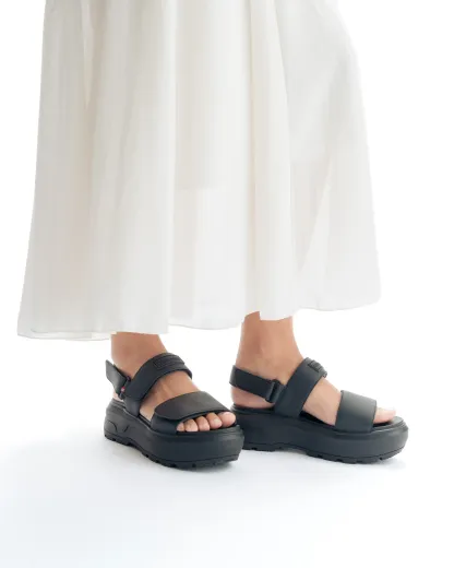 UNISEX CITY REBEL LEATHER HEEL STRAP SANDALS