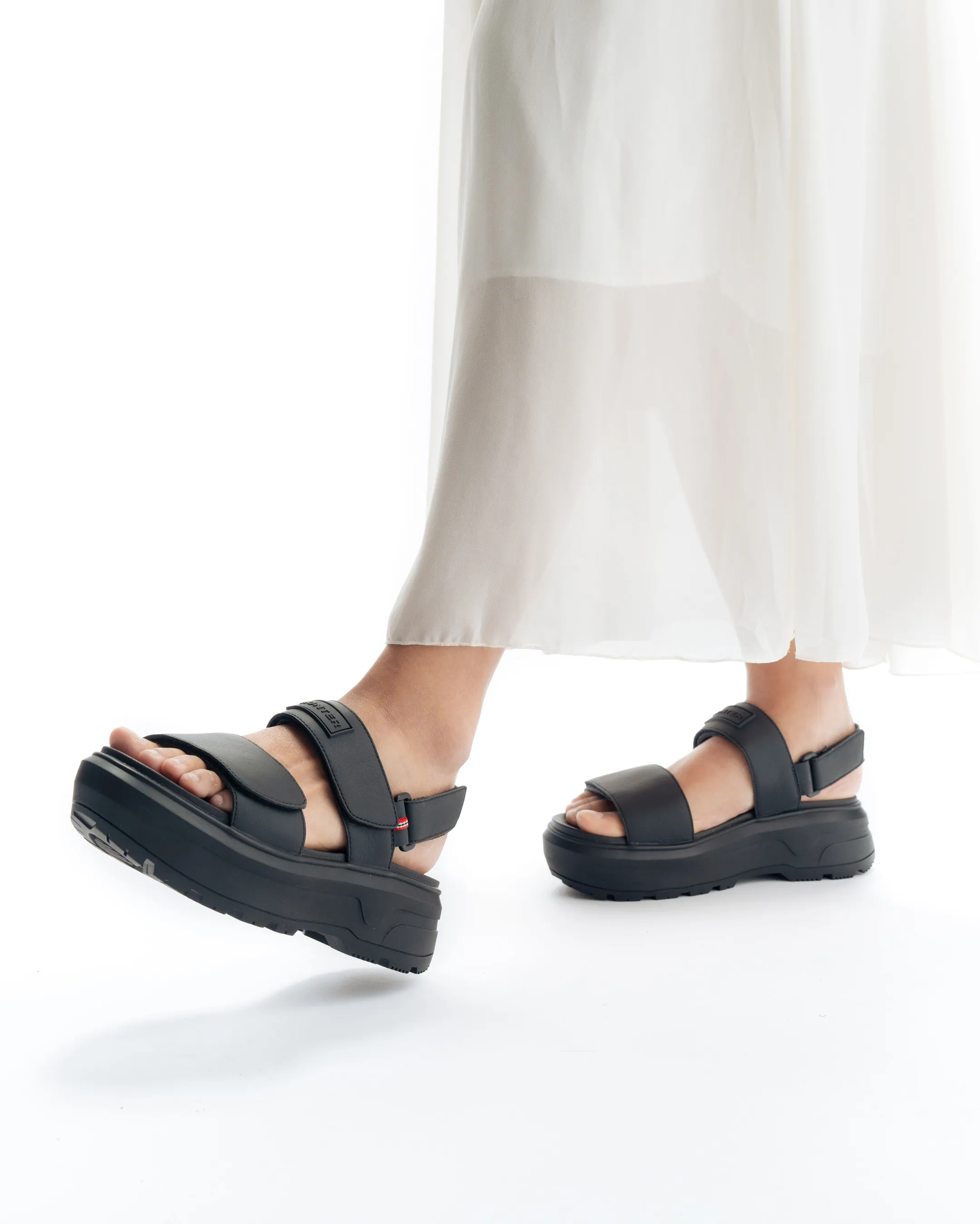 UNISEX CITY REBEL LEATHER HEEL STRAP SANDALS
