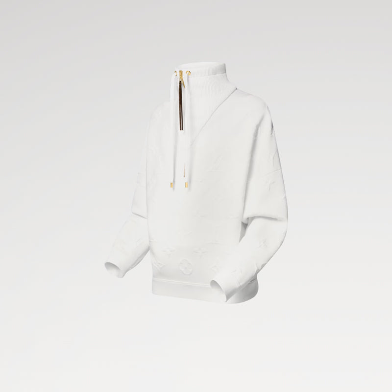 LOUIS VUITTON    3Dモノグラム リブカラーニットセーター