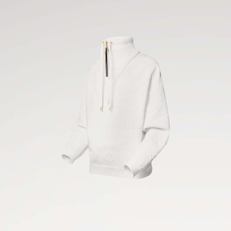 LOUIS VUITTON    3Dモノグラム リブカラーニットセーター