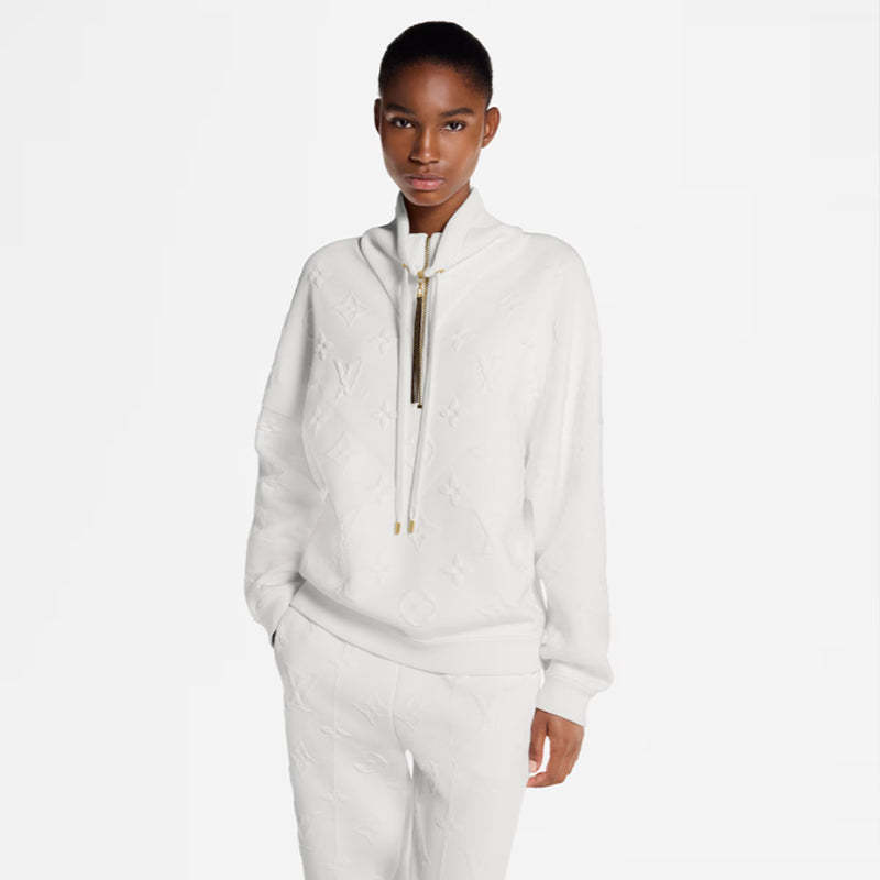 LOUIS VUITTON    3Dモノグラム リブカラーニットセーター